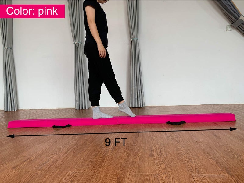 Marfula 8 FT / 9 FT Folding Balance Beam Gymnastics Floor Beam - Extra Firm - Suede Cover - Anti Slip Bottom with Carry Bag For Kids/Adults Home Use - Image 2